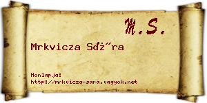 Mrkvicza Sára névjegykártya